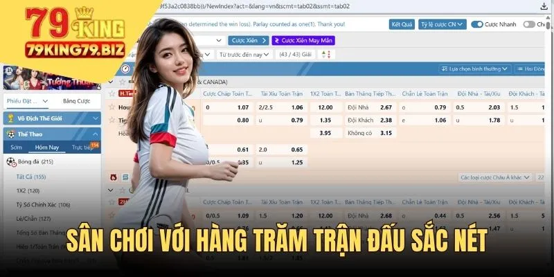 Sân chơi với hàng trăm trận đấu sắc nét, kịch tính